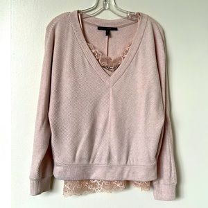 White House Black Market pink sweater set